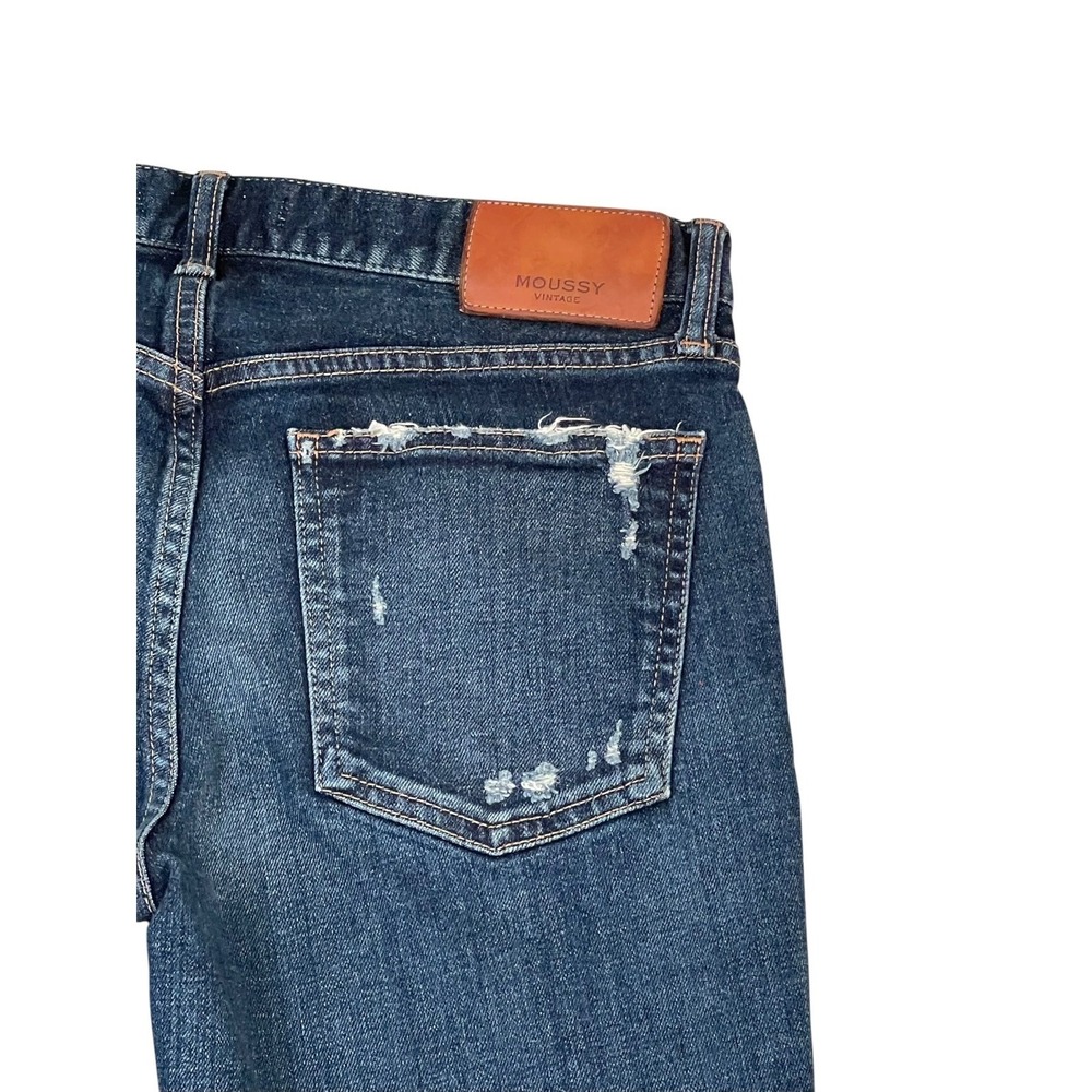Moussy Vintage Womens Blue Distressed Ripped Knee Slim Tapered Jeans Size 28 NWT - Picture 13 of 16